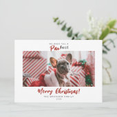 Festive Pet Photo Merry Kerstscript Feestdagenkaart (Staand voorkant)