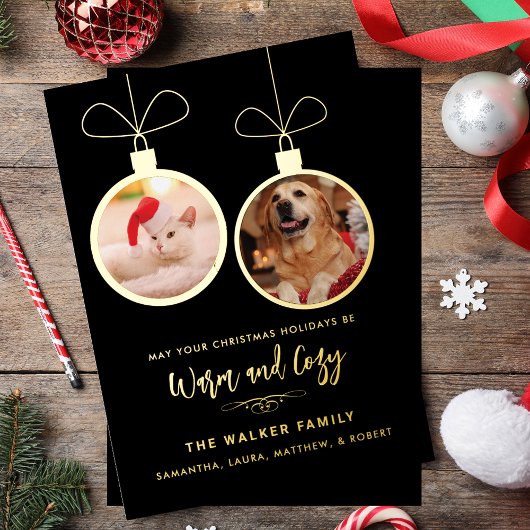 Festive Pet Photos Script Modern Christmas Folie Feestdagenkaart