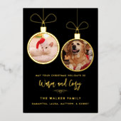 Festive Pet Photos Script Modern Christmas Folie Feestdagenkaart (Voorkant)