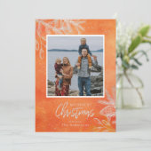 Festive Photo Merriest Kerstmis Snowflake Feestdagenkaart (Staand voorkant)