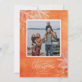 Festive Photo Merriest Kerstmis Snowflake Feestdagenkaart