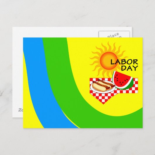 Festive Picnic Invitation PC op de werkdag van het Uitnodiging Briefkaart (Voorkant / Achterkant)