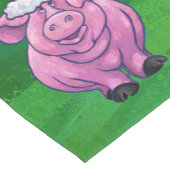 Festive Pig in Santa Hat over Groen Korte Tafelloper (Hoek)