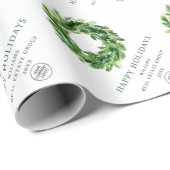 Festive Pine Branch Wreate Holiday Kerstmis Cadeaupapier (Rol Hoek)