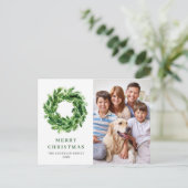Festive Pine Branch Wreate Kerstfeestdag FOTO Briefkaart (Staand voorkant)