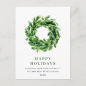 Festive Pine Branch Wreate Kerstmis Corporate Briefkaart (Voorkant)