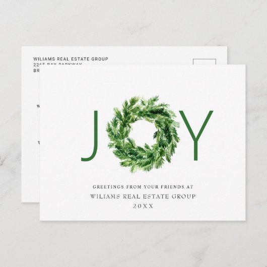 Festive Pine Branch Wreate Kerstmis Corporate Briefkaart (Voorkant / Achterkant)