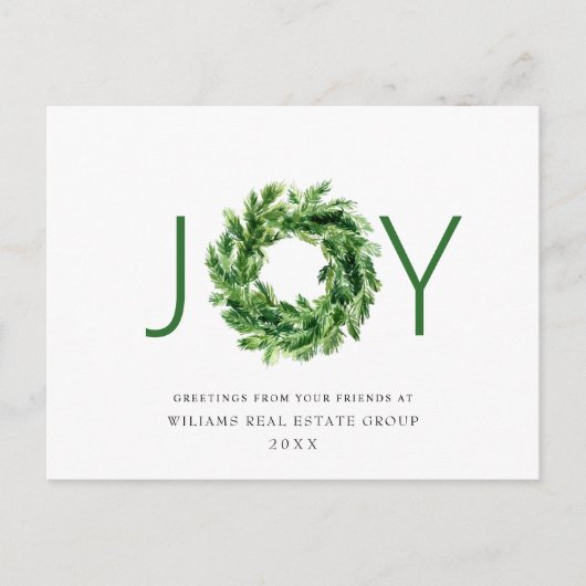 Festive Pine Branch Wreate Kerstmis Corporate Briefkaart (Voorkant)