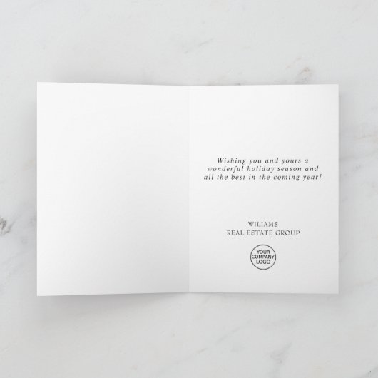 Festive Pine Branch Wreate Kerstmis Corporate Feestdagen Kaart (Binnen)