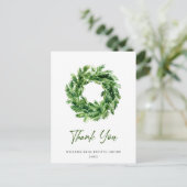 Festive Pine Branch Wreate Kerstmis Dank u Briefkaart (Staand voorkant)