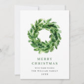 Festive Pine Branch Wreate Kerstmis Feestdagenkaart (Voorkant)