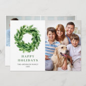 Festive Pine Branch Wreate Kerstmis Pine 3 PHOTO Feestdagenkaart (Voorkant / Achterkant)