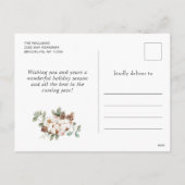 Festive Pine Cones Fir Wreath Merry Kerstmis Feestdagenkaart (Achterkant)