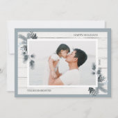 Festive Pine & Rustic White Wooden Shiplap Photo Feestdagenkaart (Voorkant)