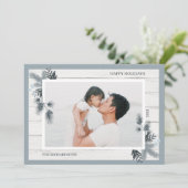 Festive Pine & Rustic White Wooden Shiplap Photo Feestdagenkaart (Staand voorkant)