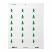 Festive Pine Tree Merry Kerstmis Blank Etiket (Full Sheet)