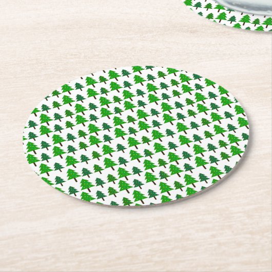 Festive Pine Trees Pattern Onderzetter (Gebogen)