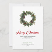 Festive Pine Wreath Christmas Greeting Digital Feestdagenkaart (Voorkant)