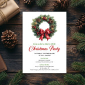 Festive Pine Wreath Christmas Party Editable Card Kaart