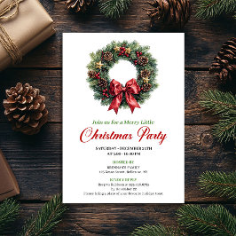 Festive Pine Wreath Christmas Party Editable Card Kaart