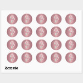 Festive Pink and Green Glitter Shiny Candy Cane Ronde Sticker (Vel)