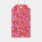 Festive Pink and Red Glitter Gift Labels Cadeaulabel (Achterkant)