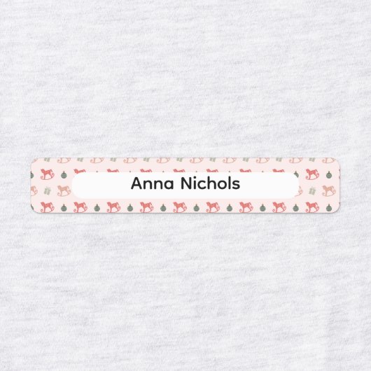 Festive Pink Christmas Patterns Name Labels (Design 2)