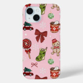 Festive Pink Gingerbread Holiday Phone Case (Achterkant)