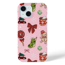 Festive Pink Gingerbread Holiday Phone Case