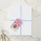 Festive Pink Gingerbrood kerst Cadeaulabel (Met Touw)