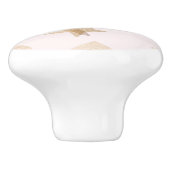 Festive Pink & Gold Pattern Keramische Knop (Zijkant)