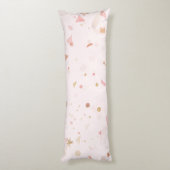 Festive Pink & Gold Pattern Lichaamskussen (Achterkant (Verticaal))