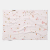Festive Pink & Gold Pattern Theedoek (Horizontaal)