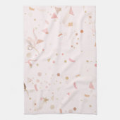 Festive Pink & Gold Pattern Theedoek (Verticaal)