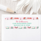 Festive Pink & Green Nutcracker Custom Christmas Etiket (Insitu)