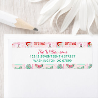 Festive Pink & Green Nutcracker Custom Christmas  Etiket
