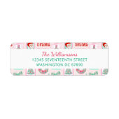 Festive Pink & Green Nutcracker Custom Christmas  Etiket (Voorkant)