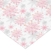 Festive Pink Grey sneeuwvlok betegeld patroon Medium Tafelloper (Hoek)