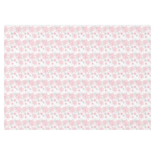 Festive Pink Grey sneeuwvlok betegeld patroon Tafelkleed (Voorkant (Horizontaal))