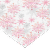 Festive Pink Grey sneeuwvlok betegeld patroon Tafelkleed (Gekanteld)