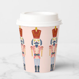 Festive Pink Holiday Nutcracker Paper cup Papieren Bekers
