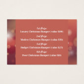 Festive Pink, kerstfeestkaartjes Visitekaartje (Achterkant)