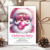 Festive Pink Santa Bubble Gum Funny Christmas  Kaart