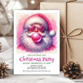Festive Pink Santa Bubble Gum Funny Christmas  Kaart