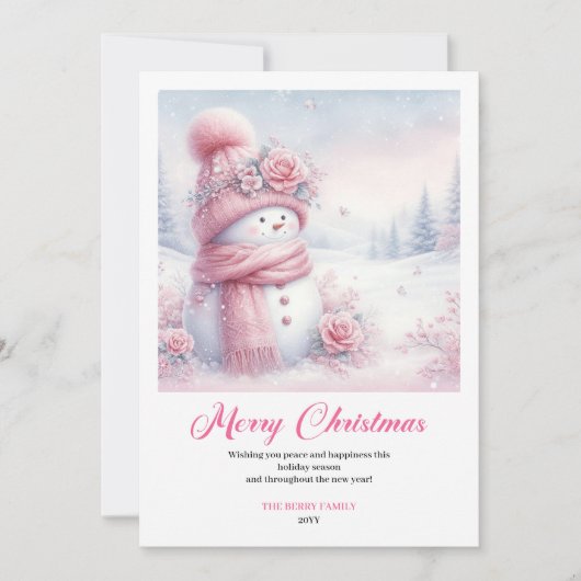 Festive Pinkmas Download Winter Scene Christmas  Feestdagenkaart (Voorkant)