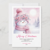 Festive Pinkmas Printable Kids Christmas Greeting  Feestdagenkaart (Voorkant)