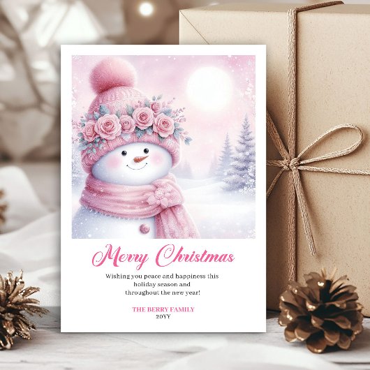 Festive Pinkmas Printable Kids Christmas Greeting  Feestdagenkaart