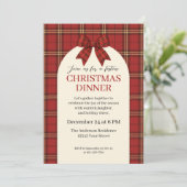 Festive Plaid and Bow Christmas Eve -  Kaart (Staand voorkant)