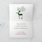 Festive Pned Reindeer Holiday Card Feestdagen Kaart (Binnen)