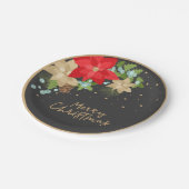 Festive Poinsettia en Berries-kerstBord Papieren Bordje (Gekanteld)